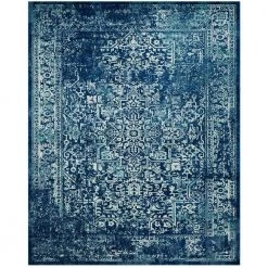 Evoke Navy/Ivory 8 ft. x 10 ft. Distressed Border Medallion Area Rug by SAFAVIEH