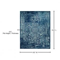 Evoke Navy/Ivory 8 ft. x 10 ft. Distressed Border Medallion Area Rug by SAFAVIEH 21 Evoke Navy/Ivory 8 ft. x 10 ft. Distressed Border Medallion Area Rug by SAFAVIEH -SAFAVIEH Shop navy ivory safavieh area rugs evk256a 8 76 1000