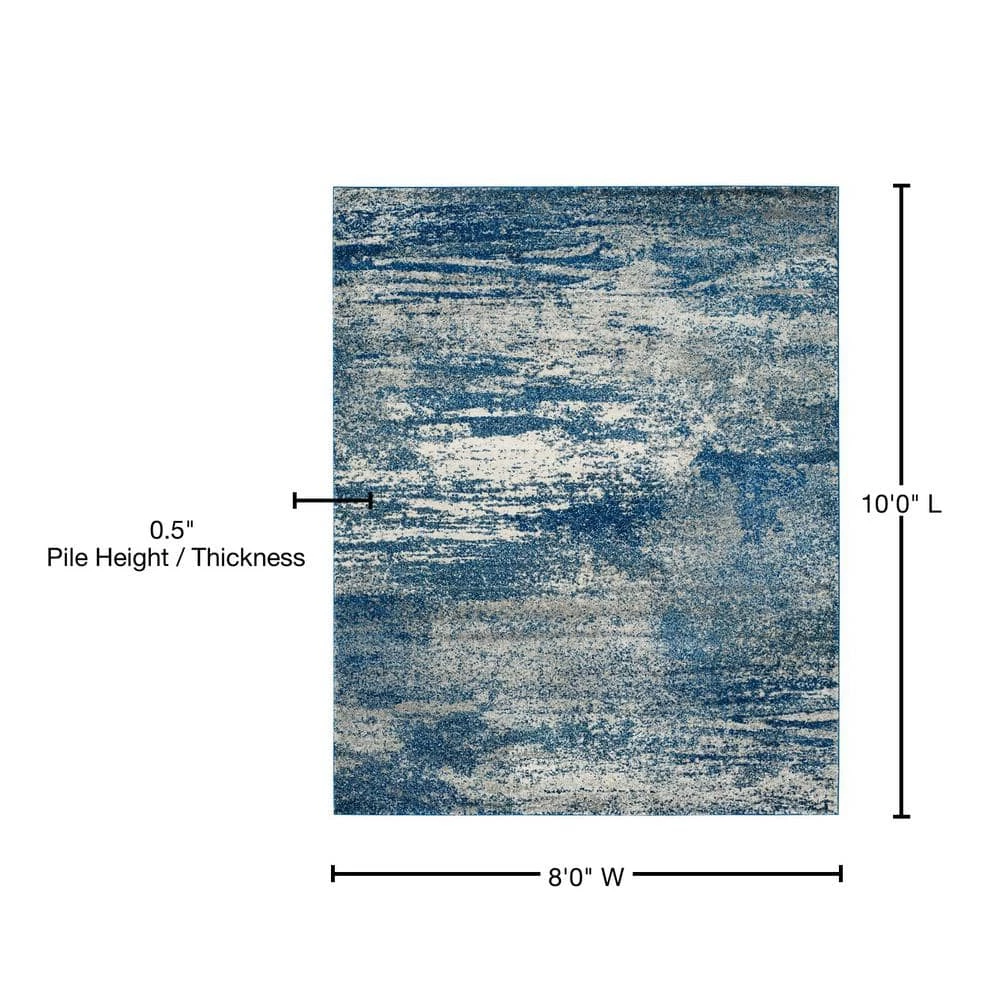 Evoke Navy/Ivory 8 ft. x 10 ft. Solid Area Rug by SAFAVIEH 13 Evoke Navy/Ivory 8 ft. x 10 ft. Solid Area Rug by SAFAVIEH - Image 13