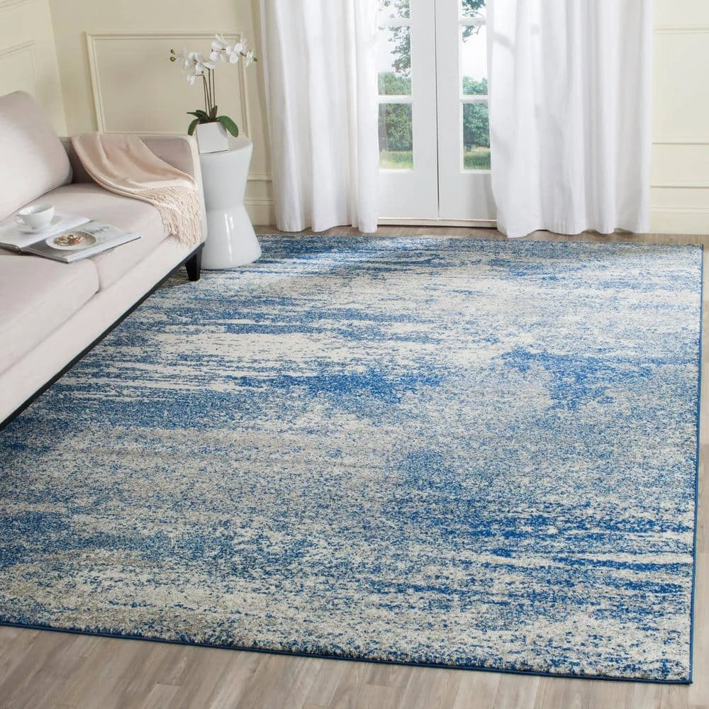 Evoke Navy/Ivory 8 ft. x 10 ft. Solid Area Rug by SAFAVIEH 2 Evoke Navy/Ivory 8 ft. x 10 ft. Solid Area Rug by SAFAVIEH - Image 2