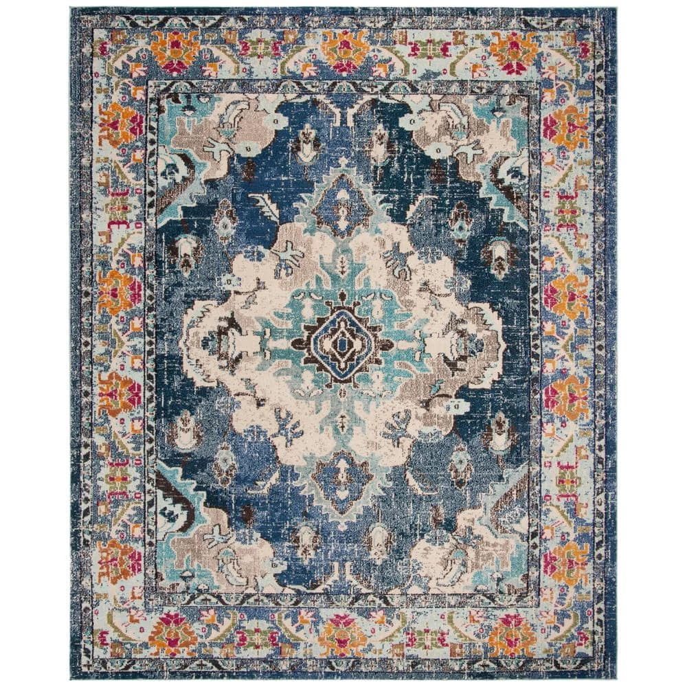 Monaco Navy/Light Blue 9 ft. x 12 ft. Border Area Rug by SAFAVIEH 1 Monaco Navy/Light Blue 9 ft. x 12 ft. Border Area Rug by SAFAVIEH