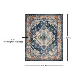 Monaco Navy/Light Blue 9 ft. x 12 ft. Border Area Rug by SAFAVIEH 25 Monaco Navy/Light Blue 9 ft. x 12 ft. Border Area Rug by SAFAVIEH -SAFAVIEH Shop navy light blue safavieh area rugs mnc243n 9 76 1000