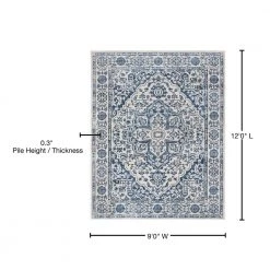 Brentwood Navy/Light Gray 9 ft. x 12 ft. Distressed Border Medallion Area Rug by SAFAVIEH 16 Brentwood Navy/Light Gray 9 ft. x 12 ft. Distressed Border Medallion Area Rug by SAFAVIEH -SAFAVIEH Shop navy light gray safavieh area rugs bnt832m 9 76 1000