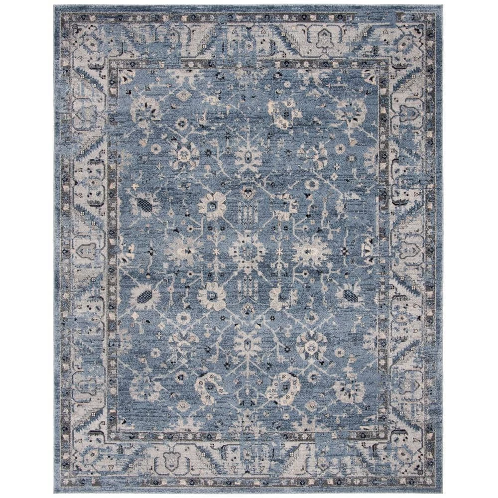 Charleston Navy/Light Gray 9 ft. x 12 ft. Floral Area Rug by SAFAVIEH 1 Charleston Navy/Light Gray 9 ft. x 12 ft. Floral Area Rug by SAFAVIEH