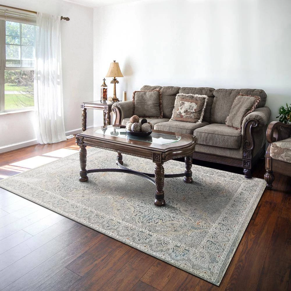 Sidra Pewter/Multi 5 ft. 3 in. x 7 ft. 7 in. Persian Area Rug by Dynamic Rugs 2 Sidra Pewter/Multi 5 ft. 3 in. x 7 ft. 7 in. Persian Area Rug by Dynamic Rugs - Image 2