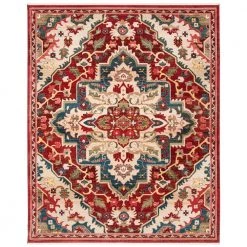 Kashan Red/Beige 8 ft. x 10 ft. Border Area Rug by SAFAVIEH