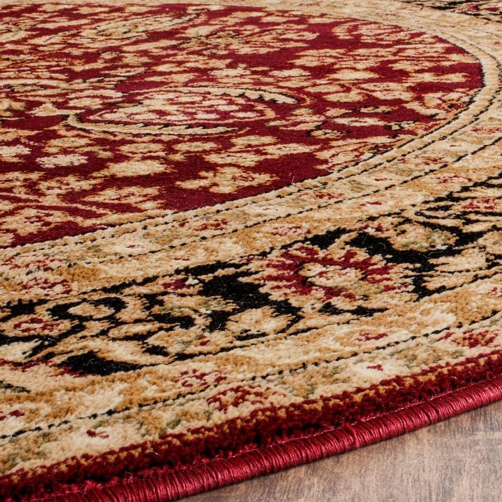 Lyndhurst Red/Black 10 ft. x 10 ft. Round Border Area Rug by SAFAVIEH 4 Lyndhurst Red/Black 10 ft. x 10 ft. Round Border Area Rug by SAFAVIEH - Image 4