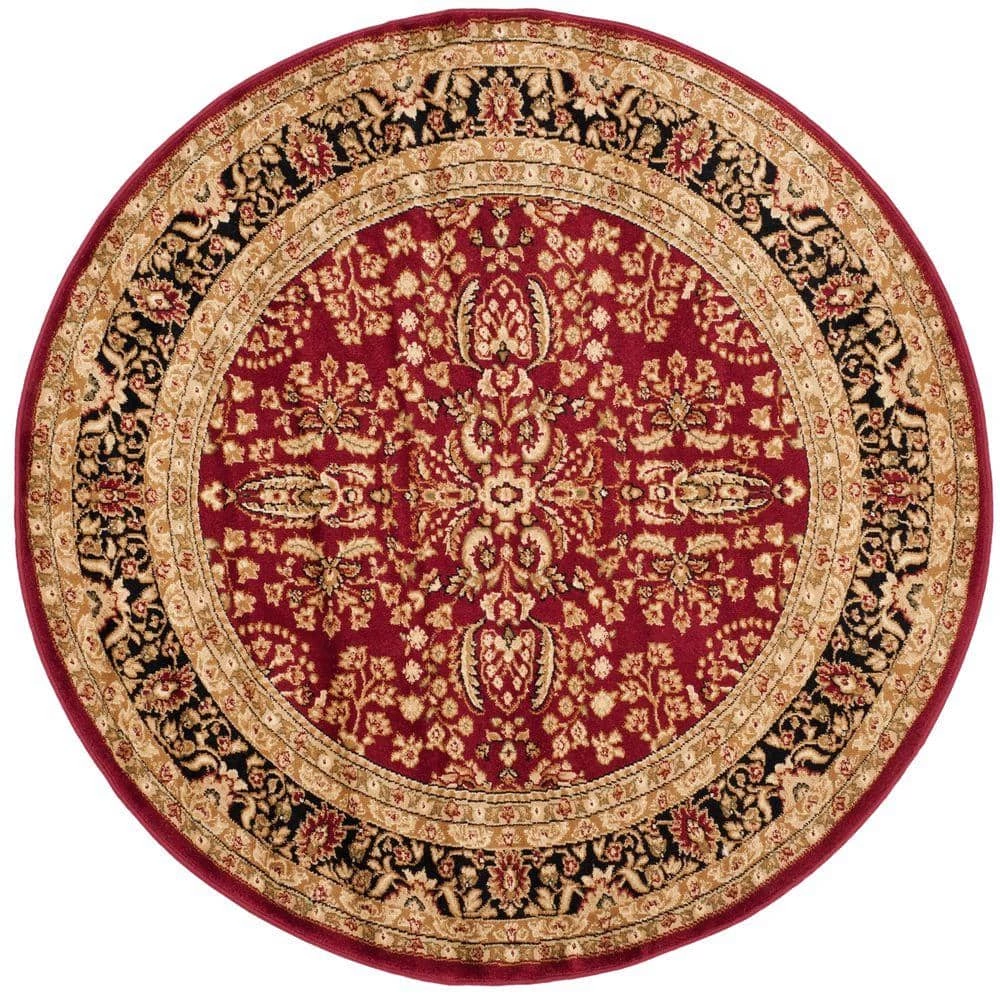 Lyndhurst Red/Black 10 ft. x 10 ft. Round Border Area Rug by SAFAVIEH 1 Lyndhurst Red/Black 10 ft. x 10 ft. Round Border Area Rug by SAFAVIEH
