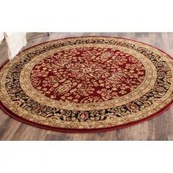 Lyndhurst Red/Black 10 ft. x 10 ft. Round Border Area Rug by SAFAVIEH 19 Lyndhurst Red/Black 10 ft. x 10 ft. Round Border Area Rug by SAFAVIEH -SAFAVIEH Shop red black safavieh area rugs lnh214a 10r fa 1000