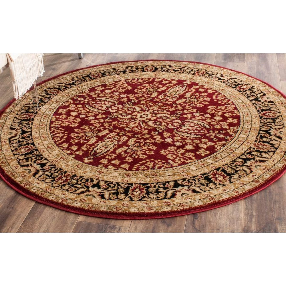 Lyndhurst Red/Black 10 ft. x 10 ft. Round Border Area Rug by SAFAVIEH 10 Lyndhurst Red/Black 10 ft. x 10 ft. Round Border Area Rug by SAFAVIEH - Image 10