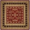 Lyndhurst Red/Black 8 ft. x 8 ft. Square Antique Floral Border Area Rug by SAFAVIEH