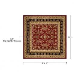 Lyndhurst Red/Black 8 ft. x 8 ft. Square Antique Floral Border Area Rug by SAFAVIEH 14 Lyndhurst Red/Black 8 ft. x 8 ft. Square Antique Floral Border Area Rug by SAFAVIEH -SAFAVIEH Shop red black safavieh area rugs lnh331b 8sq 76 1000
