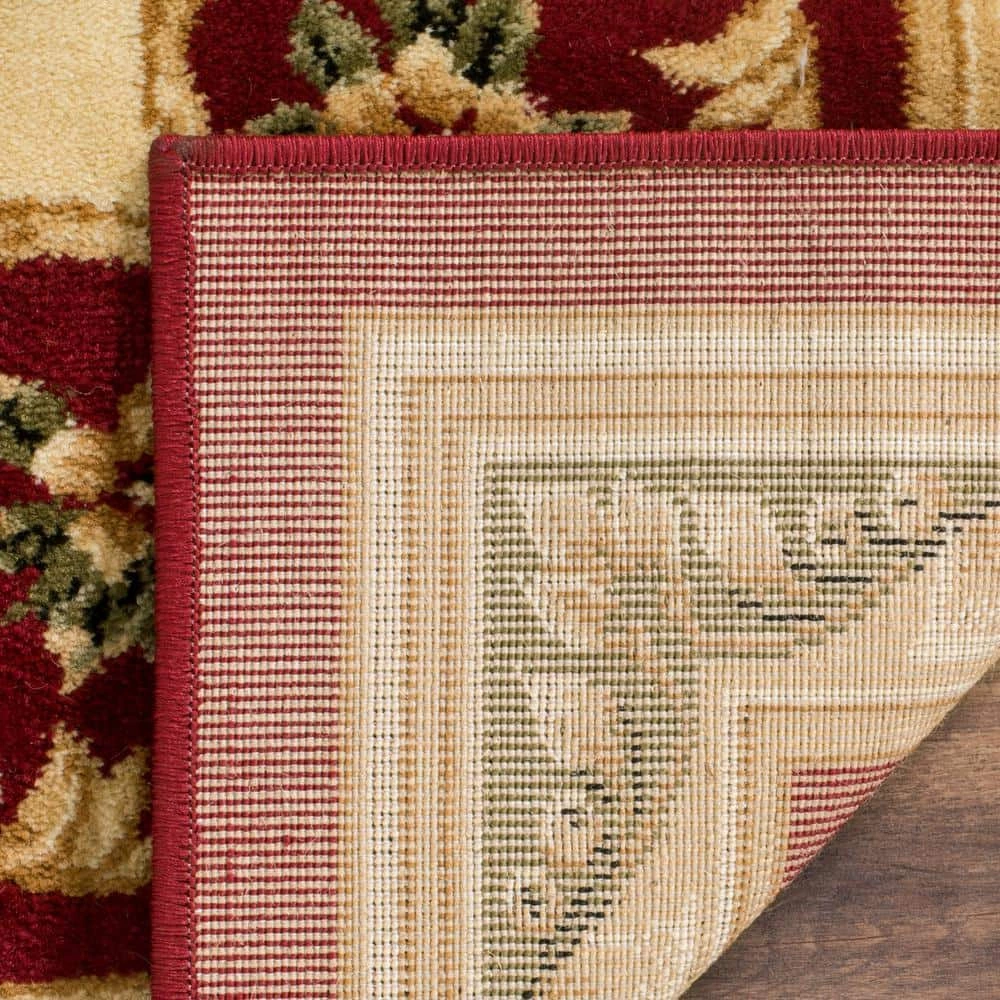 Lyndhurst Red/Ivory 9 ft. x 12 ft. Floral Medallion Border Area Rug by SAFAVIEH 5 Lyndhurst Red/Ivory 9 ft. x 12 ft. Floral Medallion Border Area Rug by SAFAVIEH - Image 5