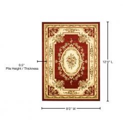 Lyndhurst Red/Ivory 9 ft. x 12 ft. Floral Medallion Border Area Rug by SAFAVIEH 16 Lyndhurst Red/Ivory 9 ft. x 12 ft. Floral Medallion Border Area Rug by SAFAVIEH -SAFAVIEH Shop red ivory safavieh area rugs lnh218c 9 76 1000