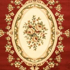 Lyndhurst Red/Ivory 9 ft. x 12 ft. Floral Medallion Border Area Rug by SAFAVIEH 14 Lyndhurst Red/Ivory 9 ft. x 12 ft. Floral Medallion Border Area Rug by SAFAVIEH -SAFAVIEH Shop red ivory safavieh area rugs lnh218c 9 77 1000