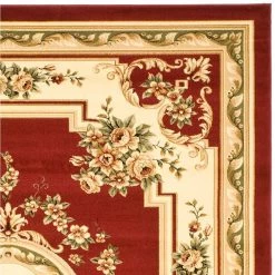 Lyndhurst Red/Ivory 9 ft. x 12 ft. Floral Medallion Border Area Rug by SAFAVIEH 15 Lyndhurst Red/Ivory 9 ft. x 12 ft. Floral Medallion Border Area Rug by SAFAVIEH -SAFAVIEH Shop red ivory safavieh area rugs lnh218c 9 c3 1000