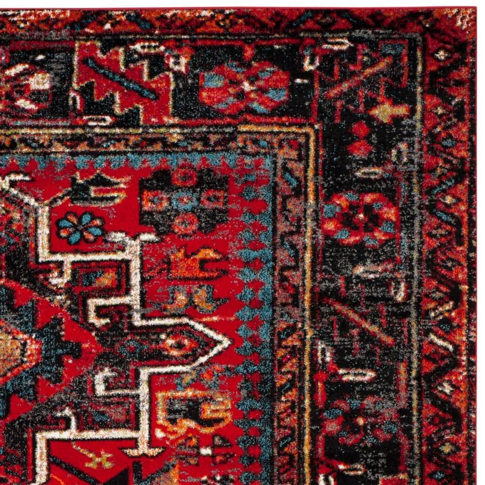 Vintage Hamadan Red/Multi 8 ft. x 10 ft. Floral Border Area Rug by SAFAVIEH 6 Vintage Hamadan Red/Multi 8 ft. x 10 ft. Floral Border Area Rug by SAFAVIEH - Image 6