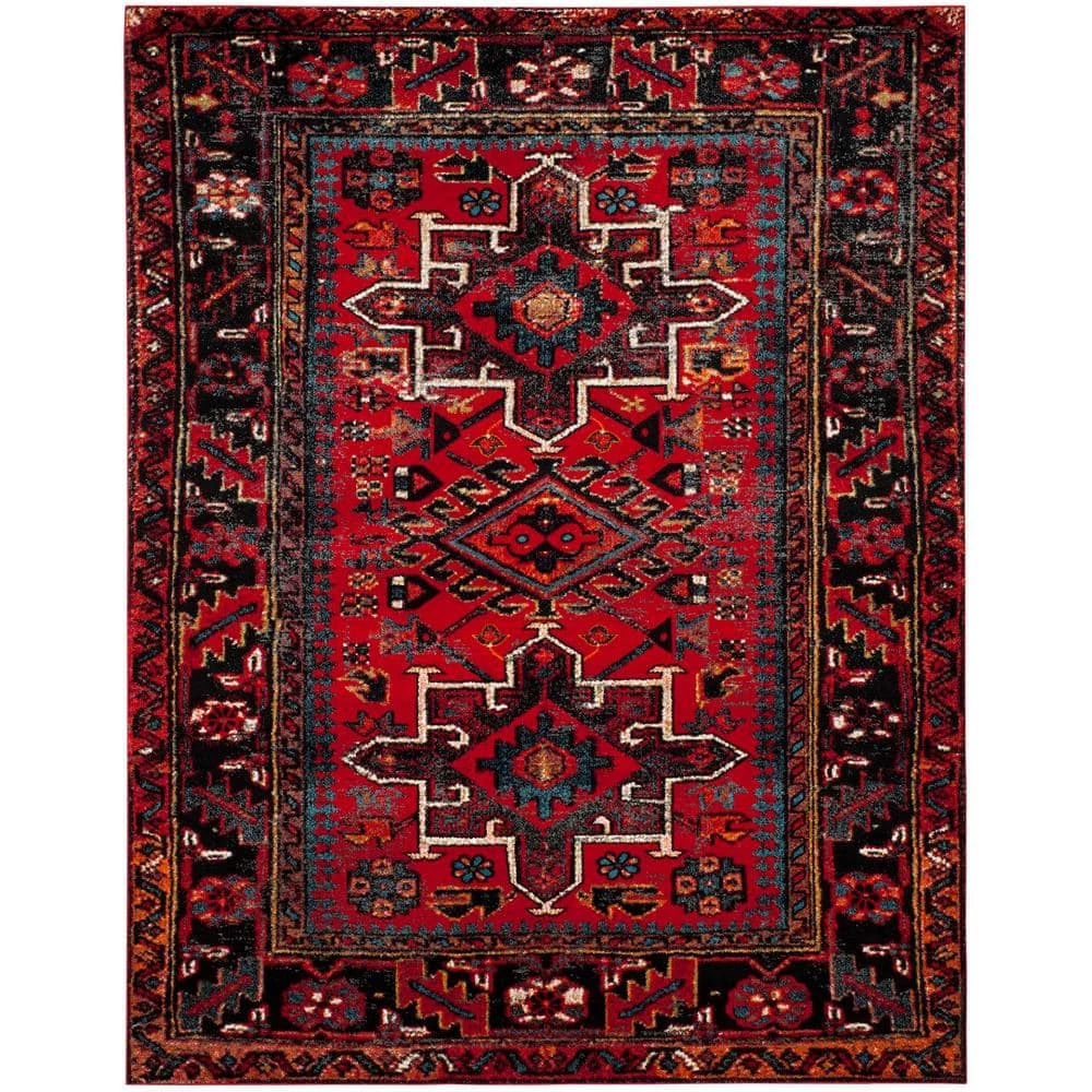 Vintage Hamadan Red/Multi 8 ft. x 10 ft. Floral Border Area Rug by SAFAVIEH 1 Vintage Hamadan Red/Multi 8 ft. x 10 ft. Floral Border Area Rug by SAFAVIEH