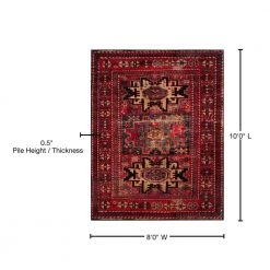 Vintage Hamadan Red/Multi 8 ft. x 10 ft. Medallion Border Area Rug by SAFAVIEH -SAFAVIEH Shop red multi safavieh area rugs vth213a 8 76 1000