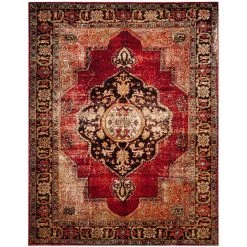 Vintage Hamadan Red/Multi 8 ft. x 10 ft. Border Medallion Area Rug by SAFAVIEH