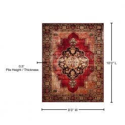 Vintage Hamadan Red/Multi 8 ft. x 10 ft. Border Medallion Area Rug by SAFAVIEH -SAFAVIEH Shop red multi safavieh area rugs vth219a 8 76 1000