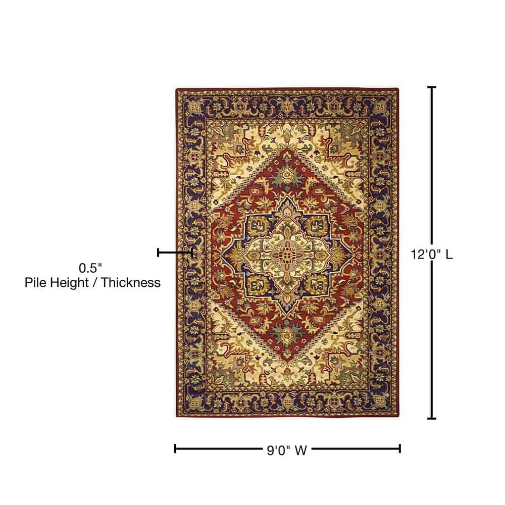 Heritage Red 9 ft. x 12 ft. Border Area Rug by SAFAVIEH 8 Heritage Red 9 ft. x 12 ft. Border Area Rug by SAFAVIEH - Image 8