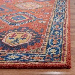 Heritage Rust/Navy 8 ft. x 10 ft. Border Area Rug by SAFAVIEH -SAFAVIEH Shop rust navy safavieh area rugs hg427p 8 31 1000