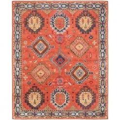 Heritage Rust/Navy 8 ft. x 10 ft. Border Area Rug by SAFAVIEH