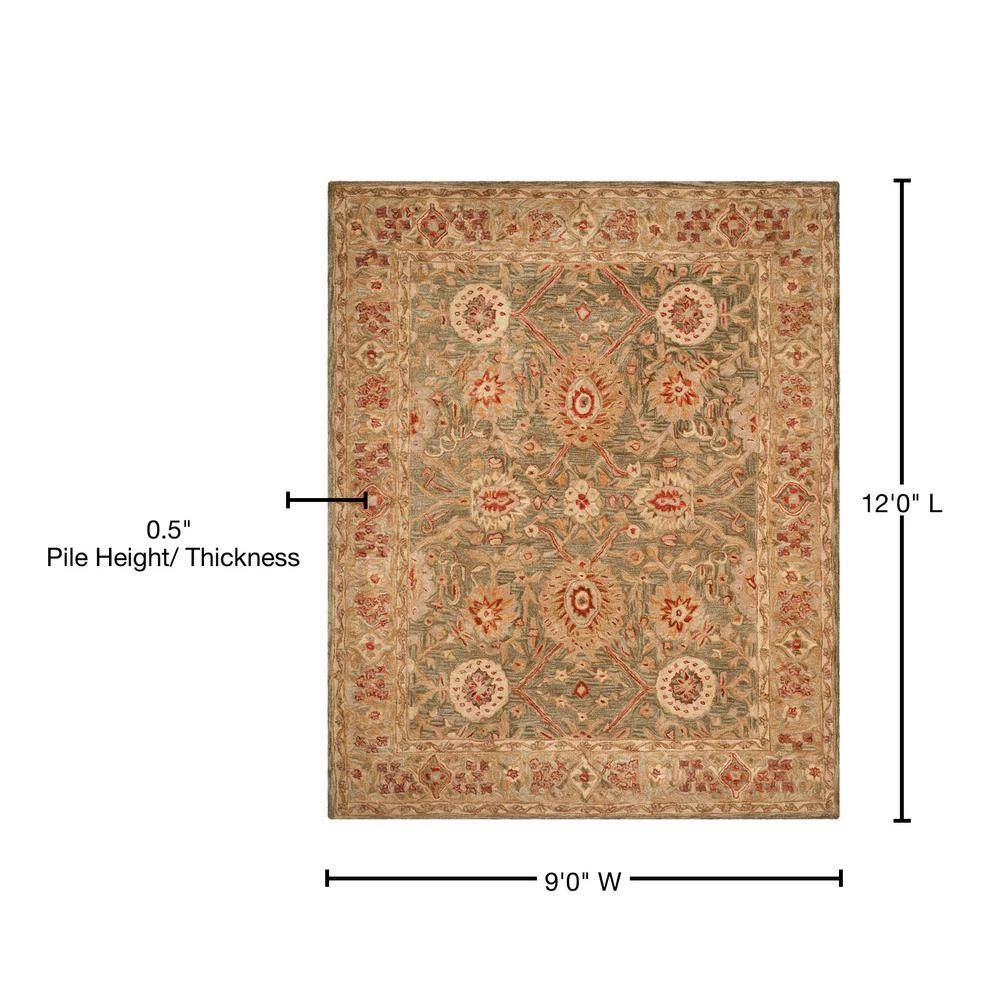 Anatolia Sage/Ivory 9 ft. x 12 ft. Border Area Rug by SAFAVIEH 8 Anatolia Sage/Ivory 9 ft. x 12 ft. Border Area Rug by SAFAVIEH - Image 8