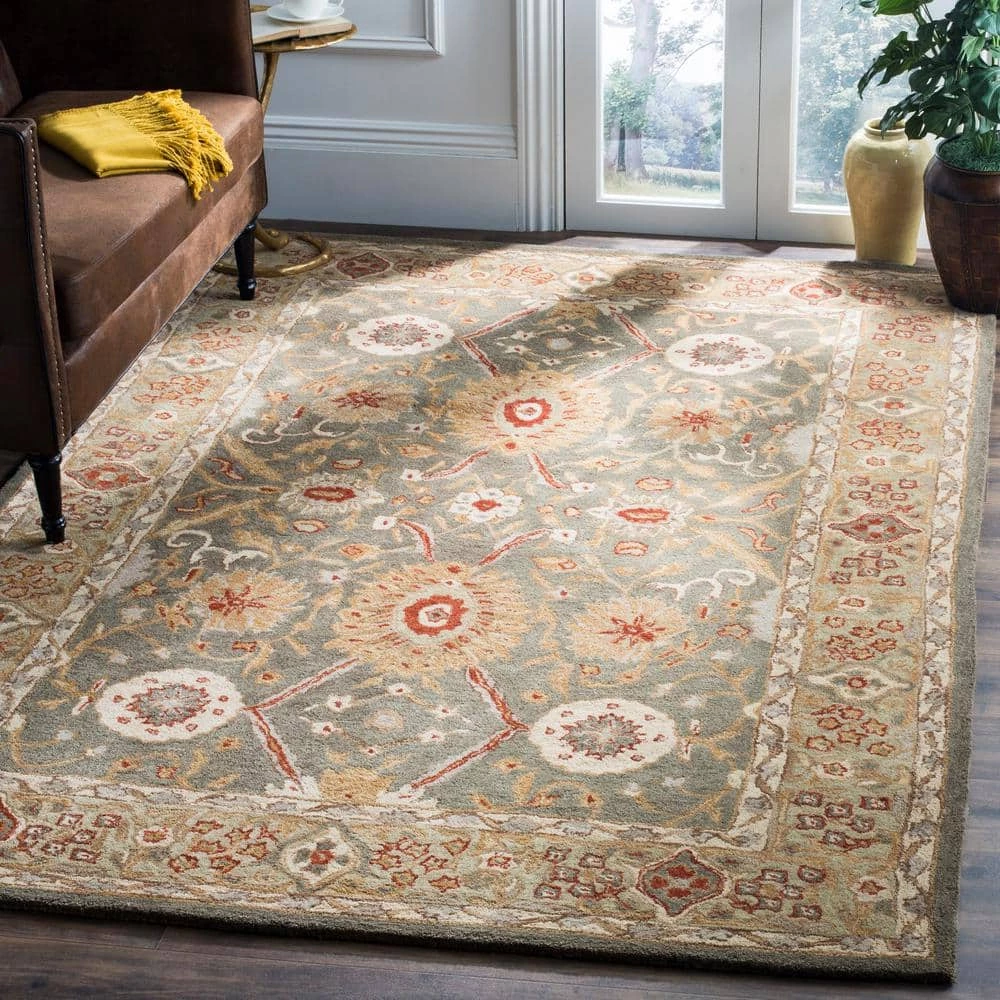 Anatolia Sage/Ivory 9 ft. x 12 ft. Border Area Rug by SAFAVIEH 2 Anatolia Sage/Ivory 9 ft. x 12 ft. Border Area Rug by SAFAVIEH - Image 2