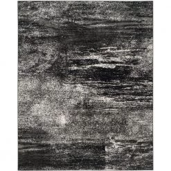 Adirondack Silver/Black 8 ft. x 10 ft. Solid Distressed Area Rug by SAFAVIEH
