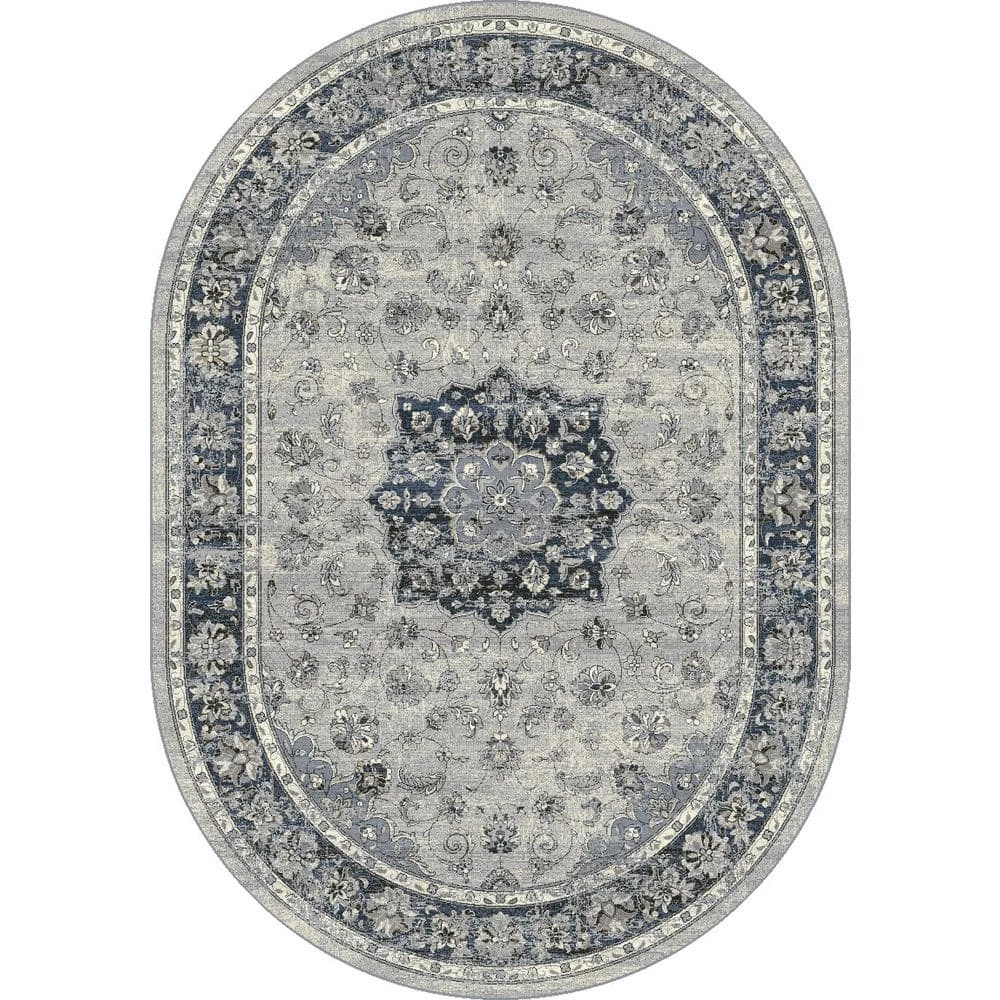 Ancient Garden Silver/Blue 3 ft. x 5 ft. Oval Area Rug by Dynamic Rugs 1 Ancient Garden Silver/Blue 3 ft. x 5 ft. Oval Area Rug by Dynamic Rugs