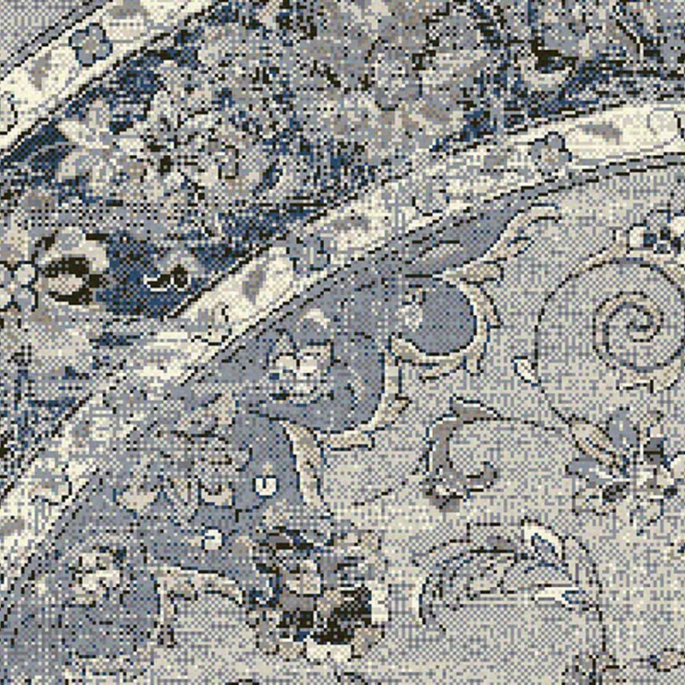 Ancient Garden Silver/Blue 3 ft. x 5 ft. Oval Area Rug by Dynamic Rugs 2 Ancient Garden Silver/Blue 3 ft. x 5 ft. Oval Area Rug by Dynamic Rugs - Image 2