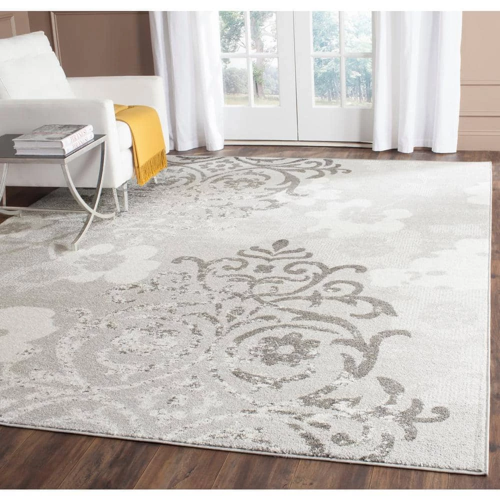 Adirondack Silver/Ivory 8 ft. x 10 ft. Floral Area Rug by SAFAVIEH 12 Adirondack Silver/Ivory 8 ft. x 10 ft. Floral Area Rug by SAFAVIEH - Image 12