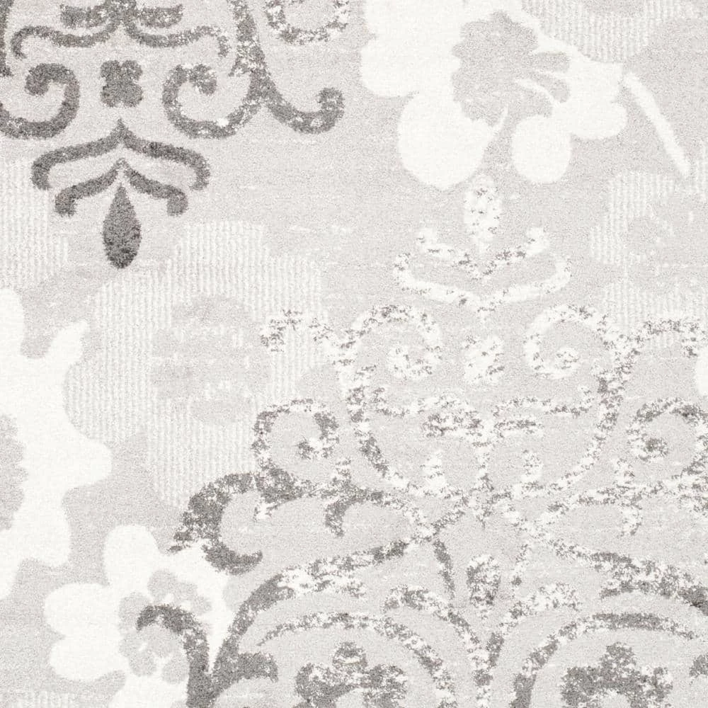 Adirondack Silver/Ivory 8 ft. x 10 ft. Floral Area Rug by SAFAVIEH 6 Adirondack Silver/Ivory 8 ft. x 10 ft. Floral Area Rug by SAFAVIEH - Image 6