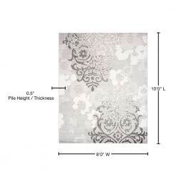Adirondack Silver/Ivory 8 ft. x 10 ft. Floral Area Rug by SAFAVIEH 21 Adirondack Silver/Ivory 8 ft. x 10 ft. Floral Area Rug by SAFAVIEH -SAFAVIEH Shop silver ivory safavieh area rugs adr114b 8 76 1000