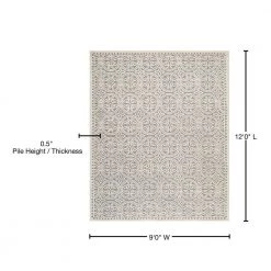 Cambridge Silver/Ivory 9 ft. x 12 ft. Geometric Medallion Area Rug by SAFAVIEH 17 Cambridge Silver/Ivory 9 ft. x 12 ft. Geometric Medallion Area Rug by SAFAVIEH -SAFAVIEH Shop silver ivory safavieh area rugs cam123d 9 76 1000