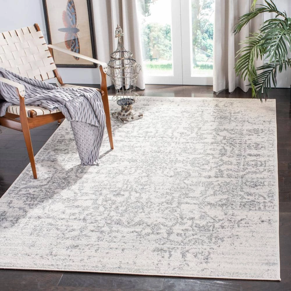 Madison Silver/Ivory 9 ft. x 12 ft. Geometric Area Rug by SAFAVIEH 2 Madison Silver/Ivory 9 ft. x 12 ft. Geometric Area Rug by SAFAVIEH - Image 2