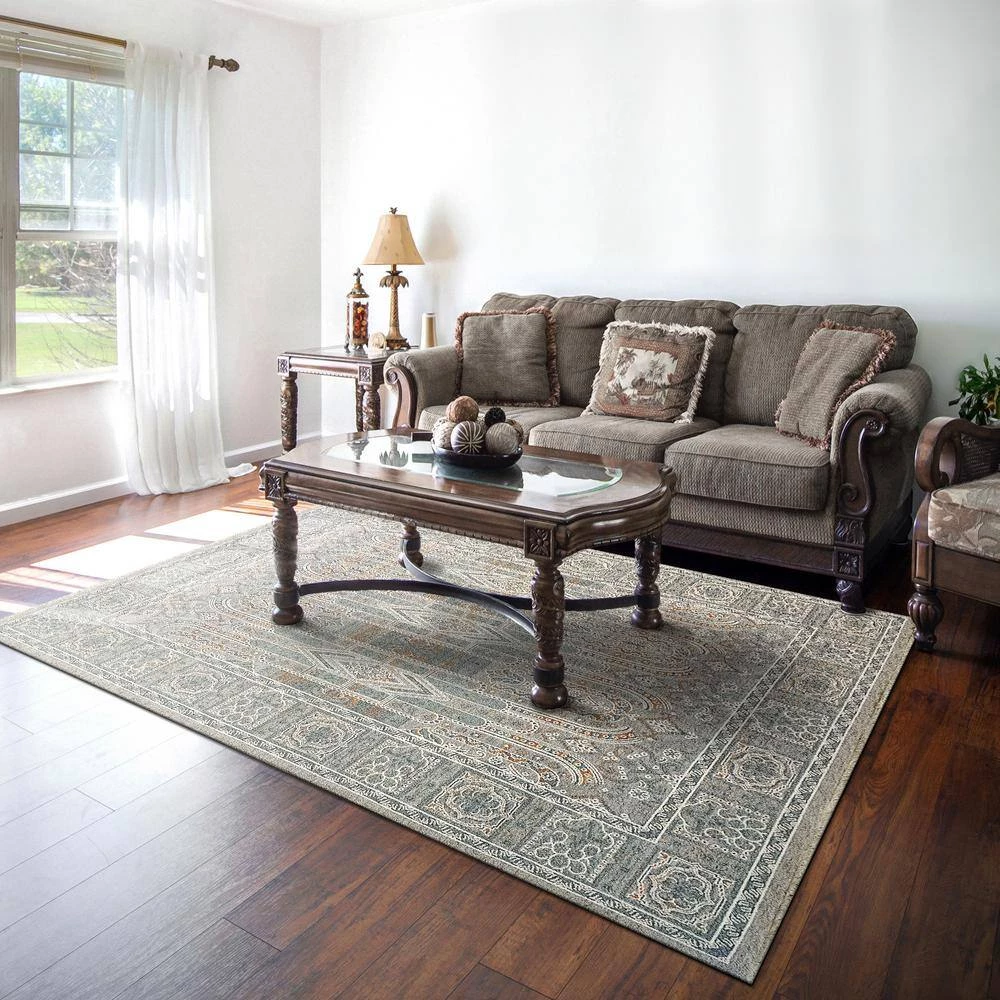 Sidra Soft Pewter/Multi 5 ft. 3 in. x 7 ft. 7 in. Persian Area Rug by Dynamic Rugs 2 Sidra Soft Pewter/Multi 5 ft. 3 in. x 7 ft. 7 in. Persian Area Rug by Dynamic Rugs - Image 2