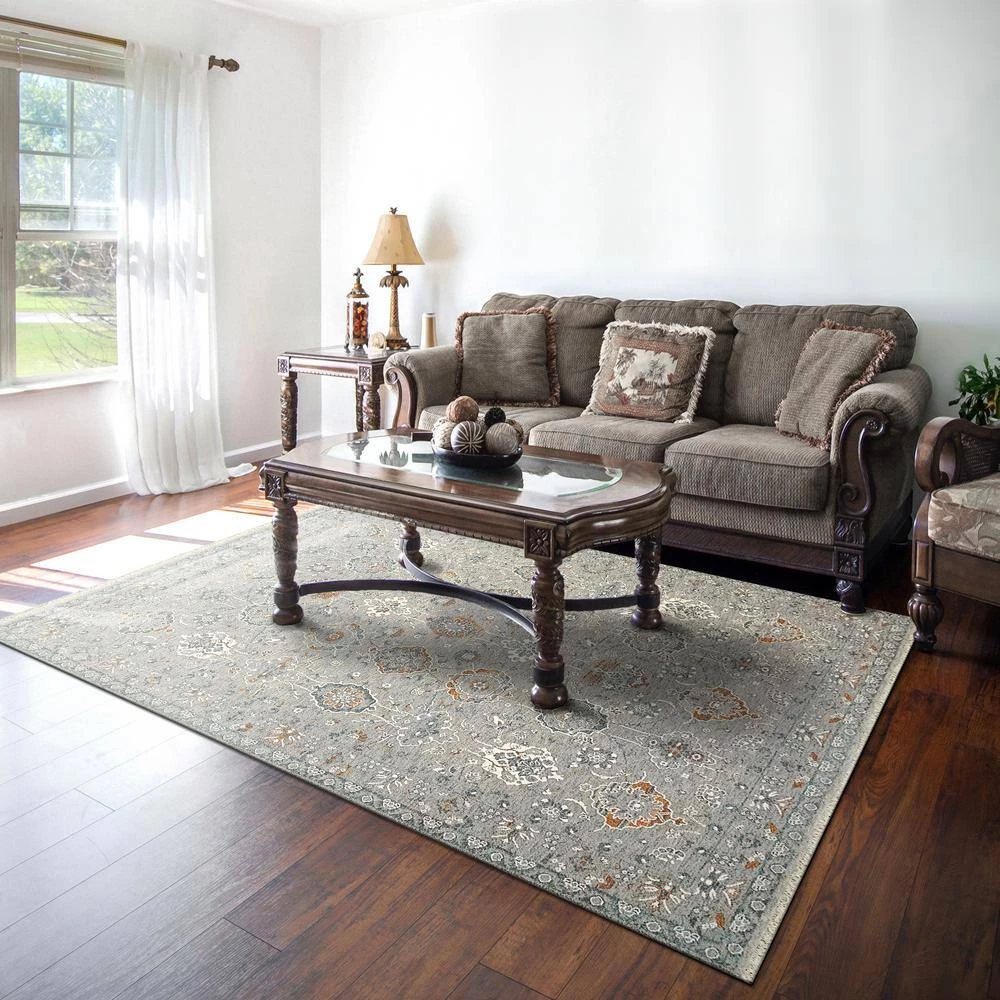 Sidra Soft Pewter/Multi 5 ft. 3 in. X 7 ft. 7 in. Persian Area Rug by Dynamic Rugs 2 Sidra Soft Pewter/Multi 5 ft. 3 in. X 7 ft. 7 in. Persian Area Rug by Dynamic Rugs - Image 2