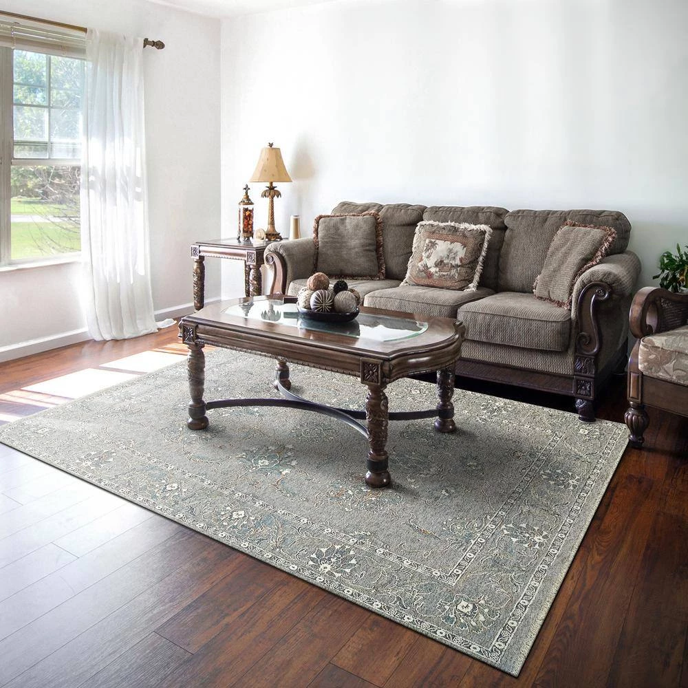 Sidra Soft Pewter/Multi 5 ft. 3 in. x 7 ft. 7 in. Persian Area Rug by Dynamic Rugs 2 Sidra Soft Pewter/Multi 5 ft. 3 in. x 7 ft. 7 in. Persian Area Rug by Dynamic Rugs - Image 2