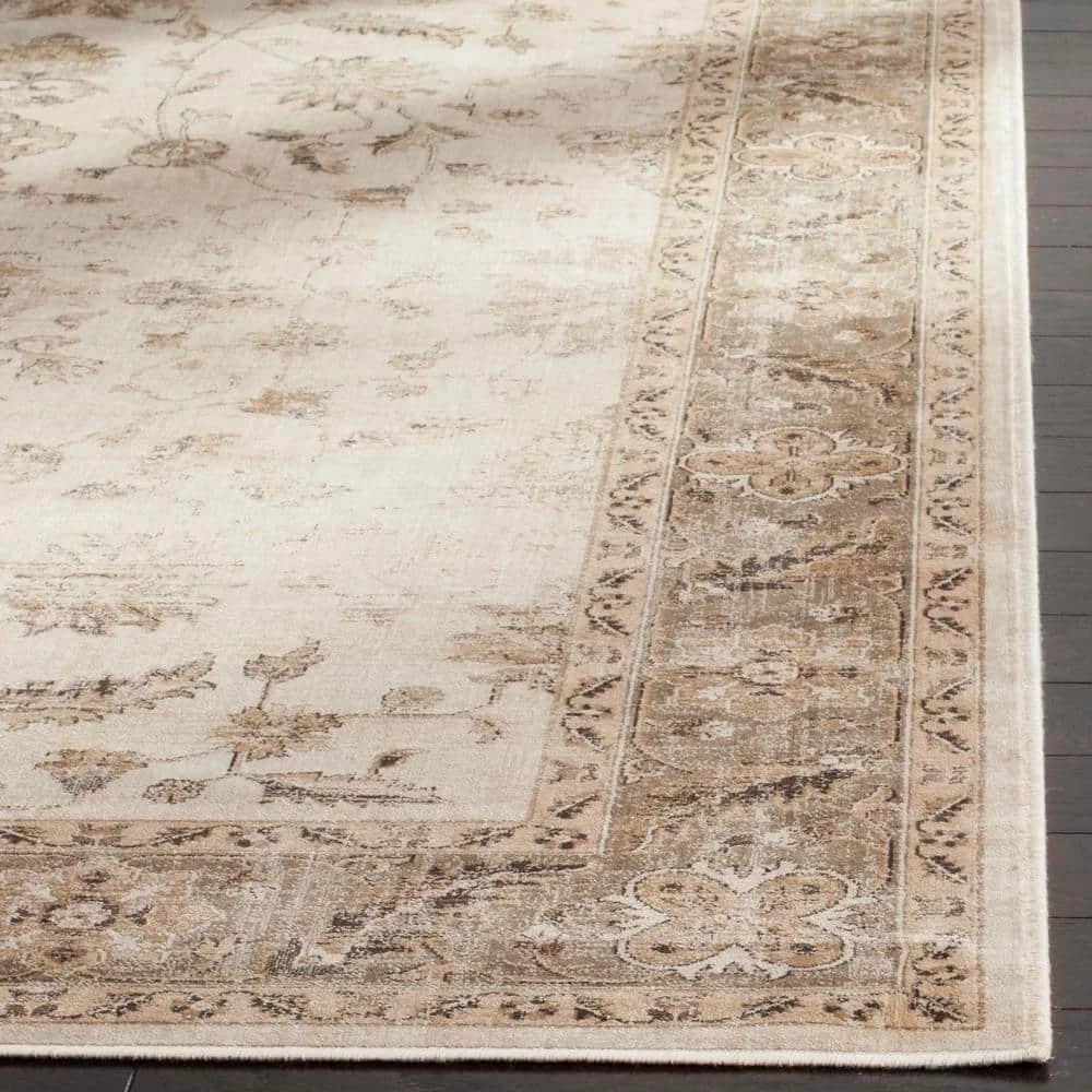 Vintage Stone/Mouse 10 ft. x 14 ft. Border Area Rug by SAFAVIEH 4 Vintage Stone/Mouse 10 ft. x 14 ft. Border Area Rug by SAFAVIEH - Image 4