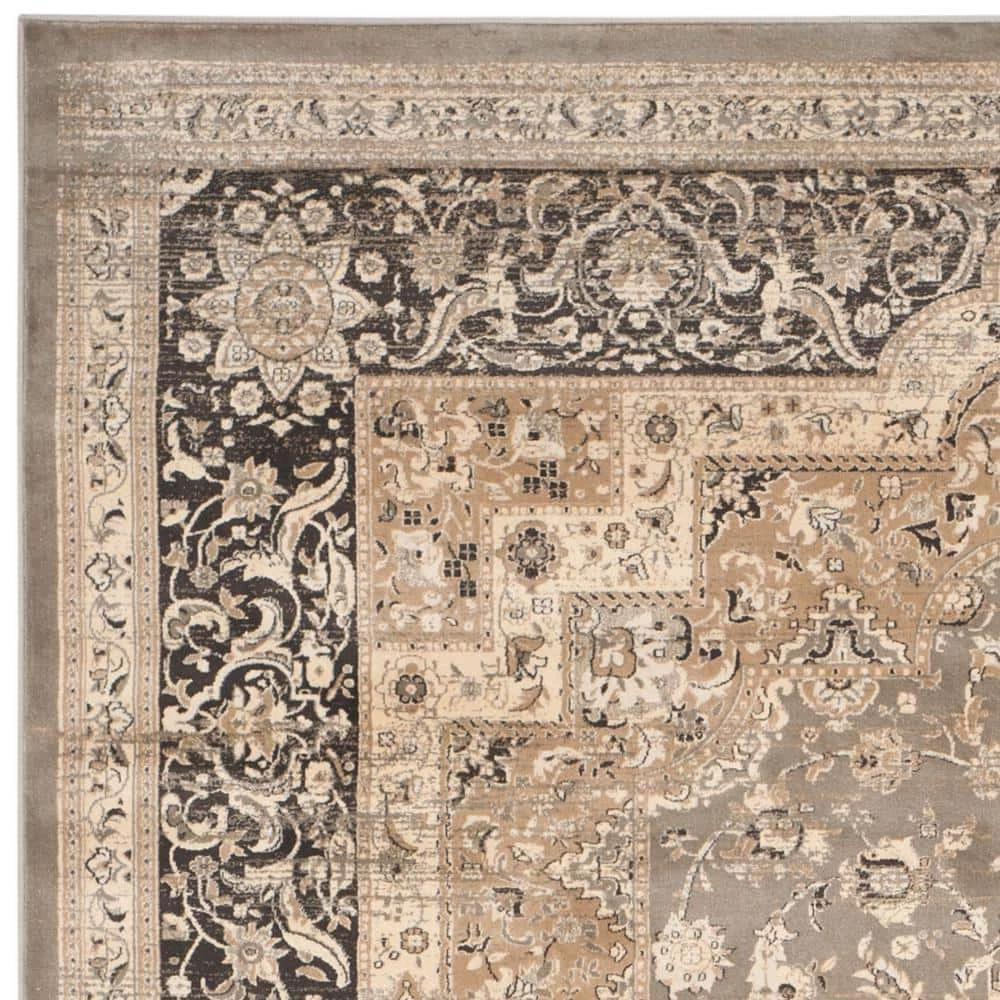 Vintage Taupe/Black 8 ft. x 11 ft. Antique Medallion Area Rug by SAFAVIEH 5 Vintage Taupe/Black 8 ft. x 11 ft. Antique Medallion Area Rug by SAFAVIEH - Image 5