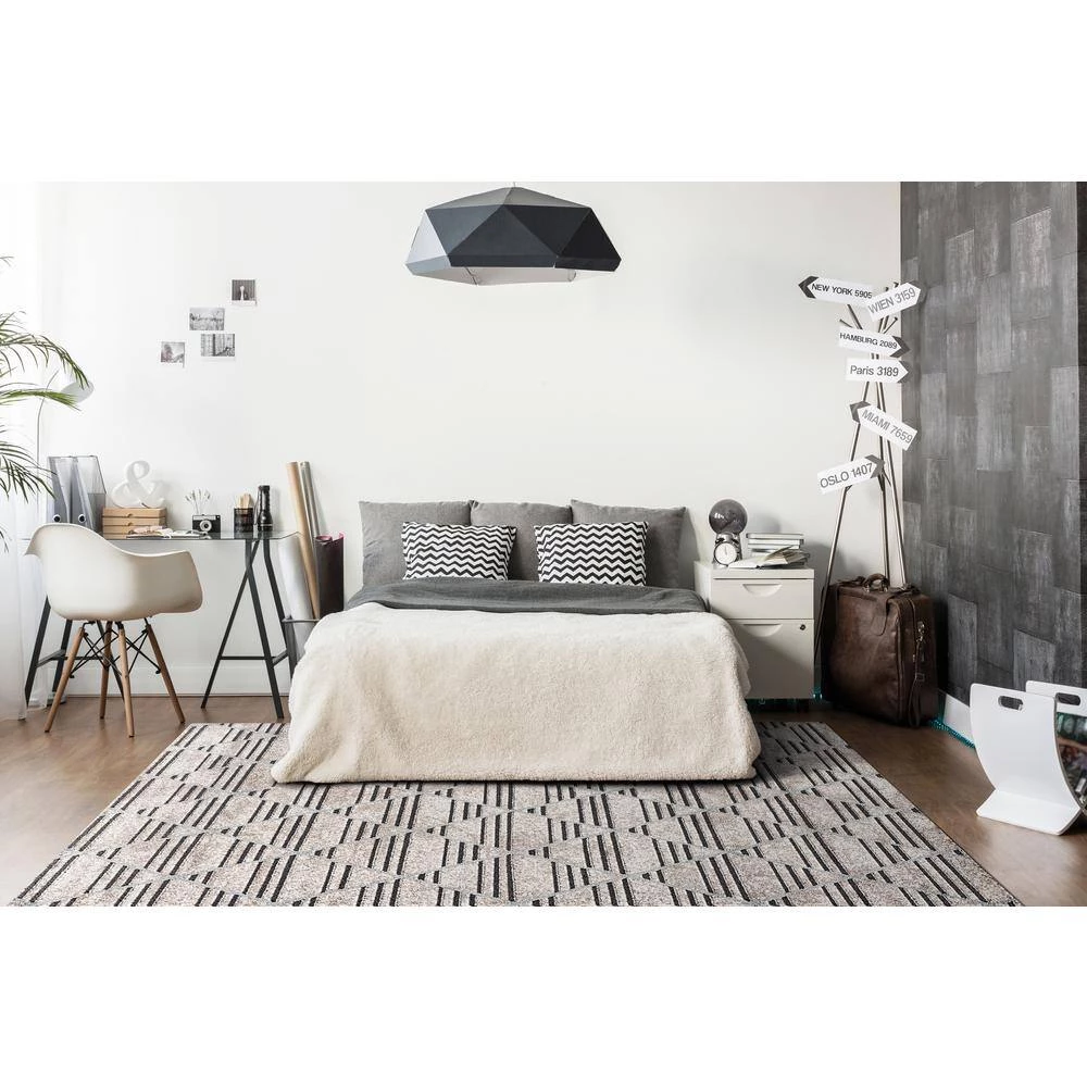 Robin Taupe/Dark Grey/Light Blue 2 ft. x 3 ft. 5 in. Geometric Area Rug by Dynamic Rugs 2 Robin Taupe/Dark Grey/Light Blue 2 ft. x 3 ft. 5 in. Geometric Area Rug by Dynamic Rugs - Image 2