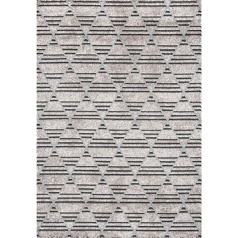 Robin Taupe/Dark Grey/Light Blue 7 ft. 10 in. x 10 ft. 10 in. Geometric Area Rug by Dynamic Rugs 1 Robin Taupe/Dark Grey/Light Blue 7 ft. 10 in. x 10 ft. 10 in. Geometric Area Rug by Dynamic Rugs