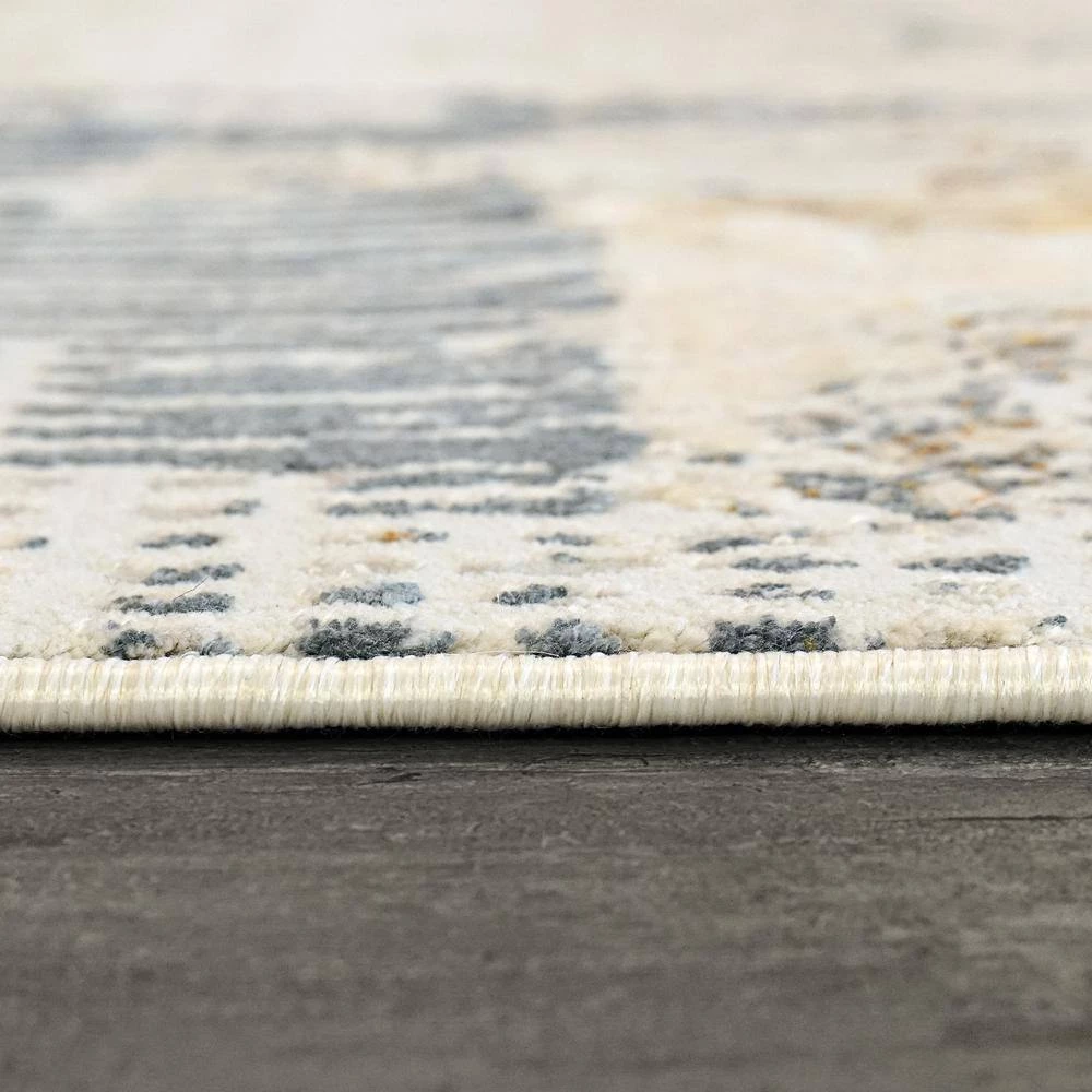 Elixir Taupe/Grey/Navy/Gold 5 ft. 3 in. x 7 ft. 7 in. Abstract Area Rug by Dynamic Rugs 4 Elixir Taupe/Grey/Navy/Gold 5 ft. 3 in. x 7 ft. 7 in. Abstract Area Rug by Dynamic Rugs - Image 4