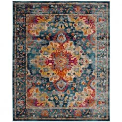 Madison Teal/Fuchsia 9 ft. x 12 ft. Border Area Rug by SAFAVIEH