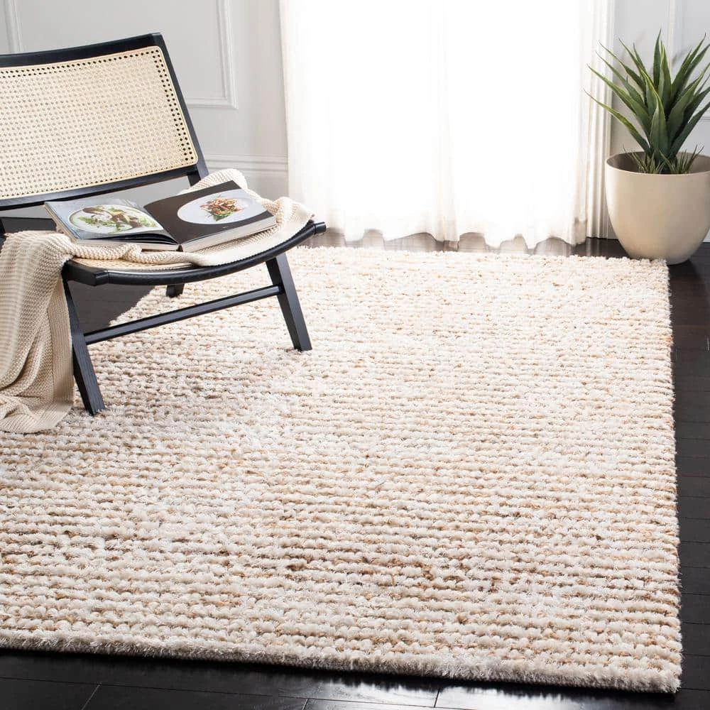Aspen Shag White/Beige 8 ft. x 10 ft. Solid Area Rug by SAFAVIEH 2 Aspen Shag White/Beige 8 ft. x 10 ft. Solid Area Rug by SAFAVIEH - Image 2