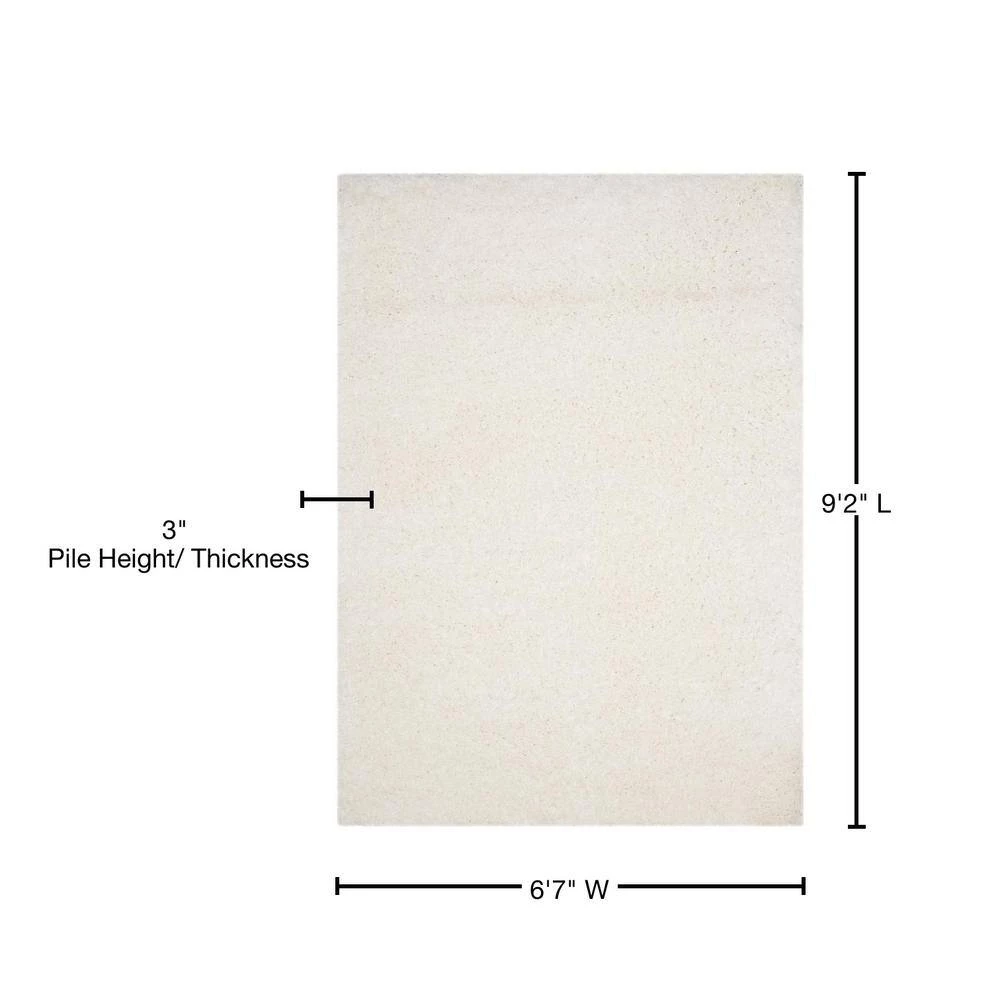 Polar Shag White 7 ft. x 9 ft. Solid Area Rug by SAFAVIEH 8 Polar Shag White 7 ft. x 9 ft. Solid Area Rug by SAFAVIEH - Image 8