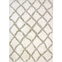 Nordic White/Silver 7 ft. 5 in. x 10 ft. 6 in. Trellis Area Rug by Dynamic Rugs